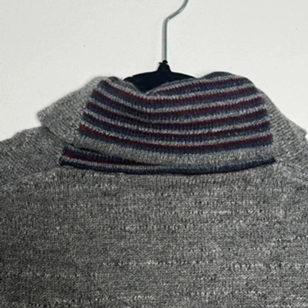 Jos. A. Bank 1905 Sweater Mens Medium Gray Shawl Collar Cotton Pullover Preppy - Picture 8 of 9